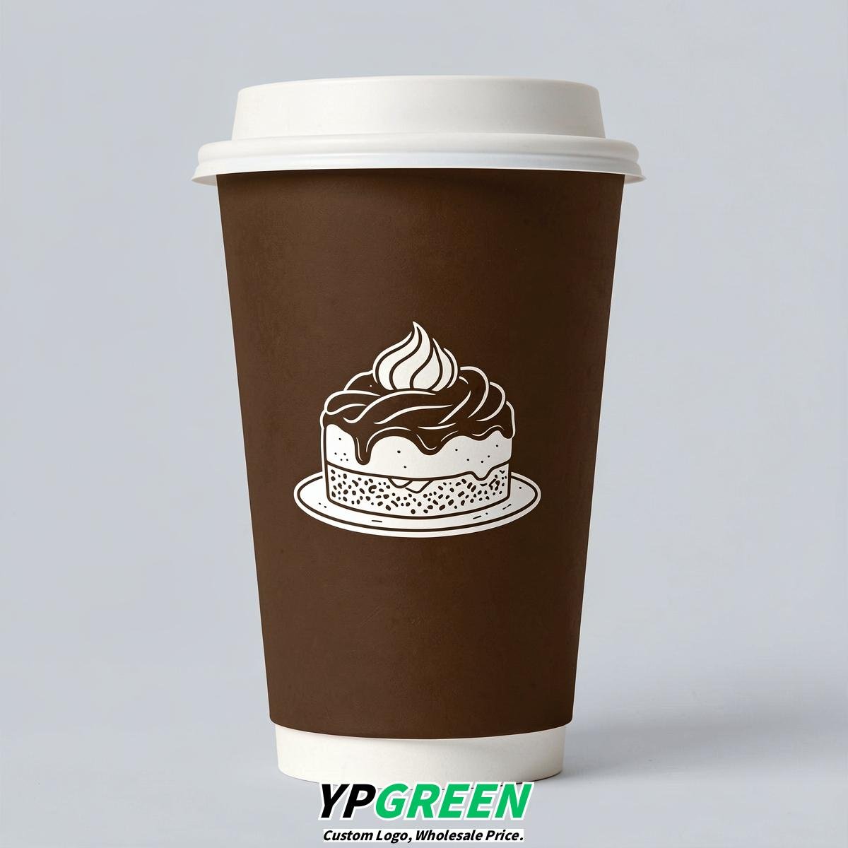 Chocolate Paper Cups with Desserts Design 8-24oz