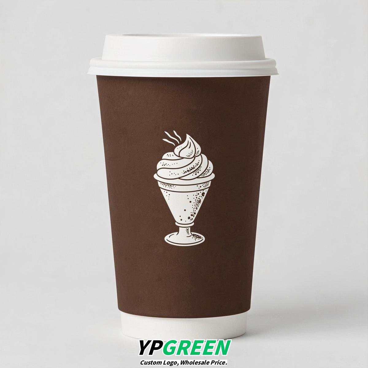 Chocolate Paper Cups with Desserts Design 8-24oz