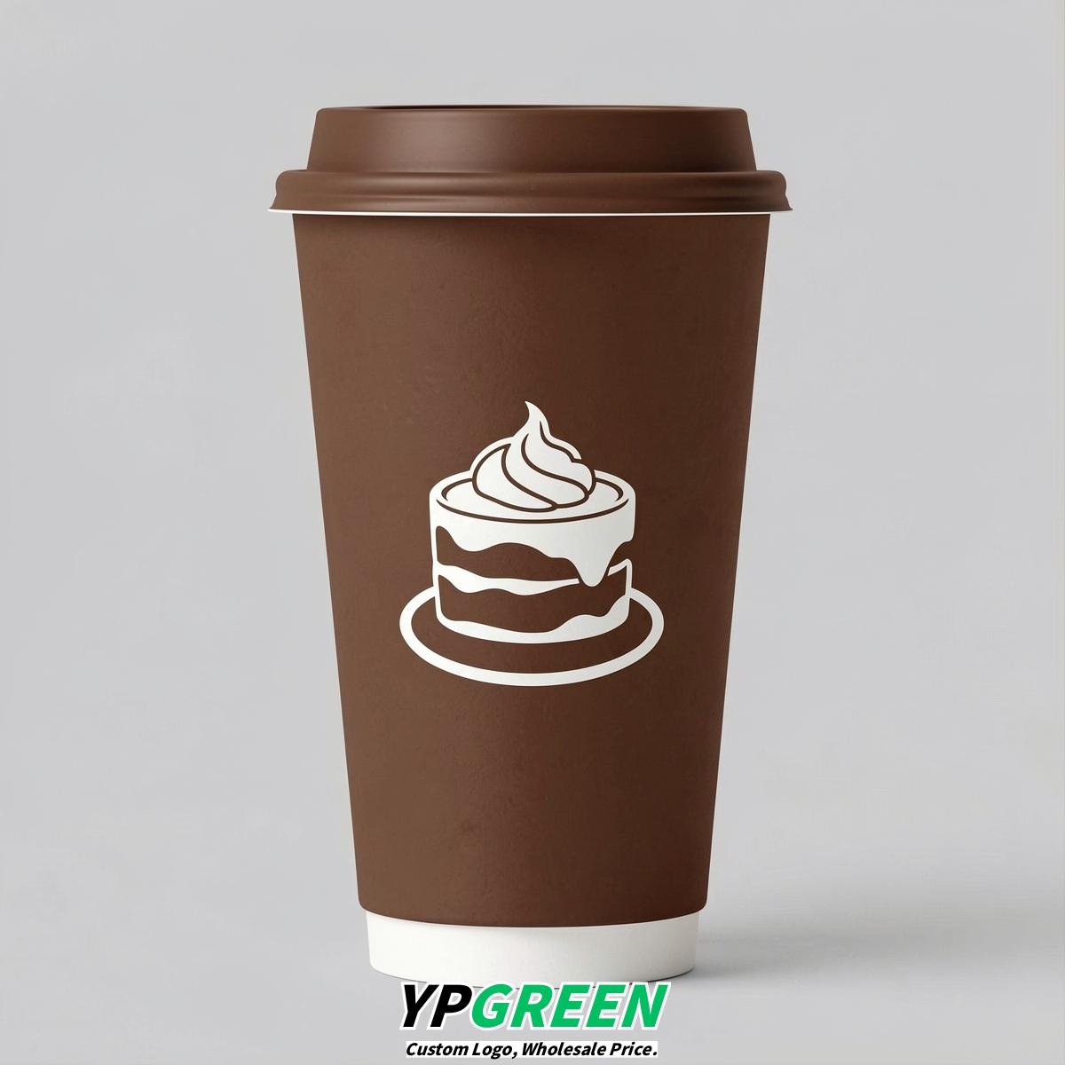 Chocolate Paper Cups with Desserts Design 8-24oz