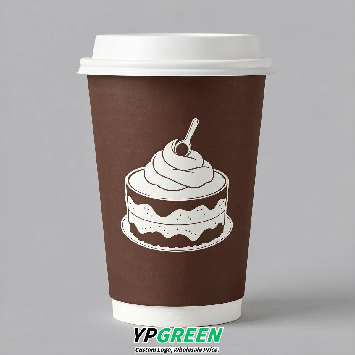 Chocolate Paper Cups with Desserts Design 8-24oz