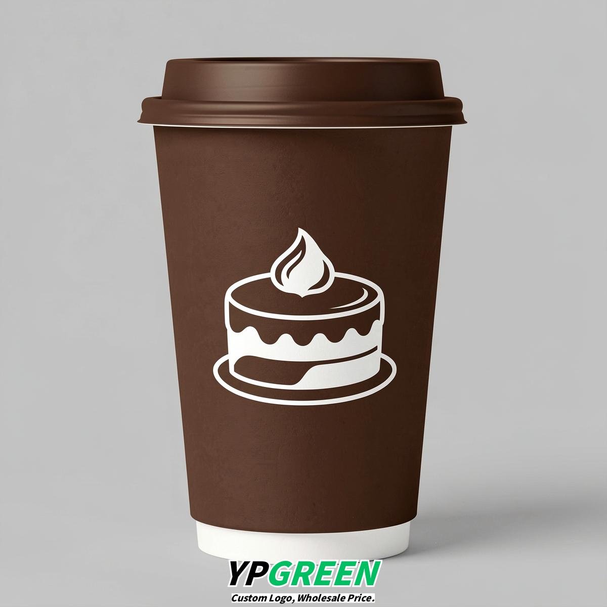 Chocolate Paper Cups with Desserts Design 8-24oz