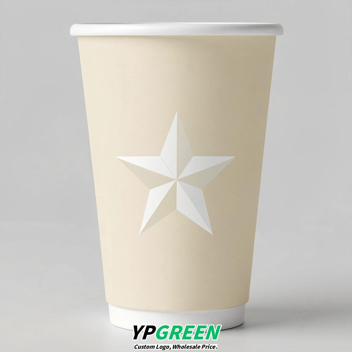 Cream Stars Paper Cups with Lids 8-24oz Cream Stars Paper Cups with Lids 8-24oz