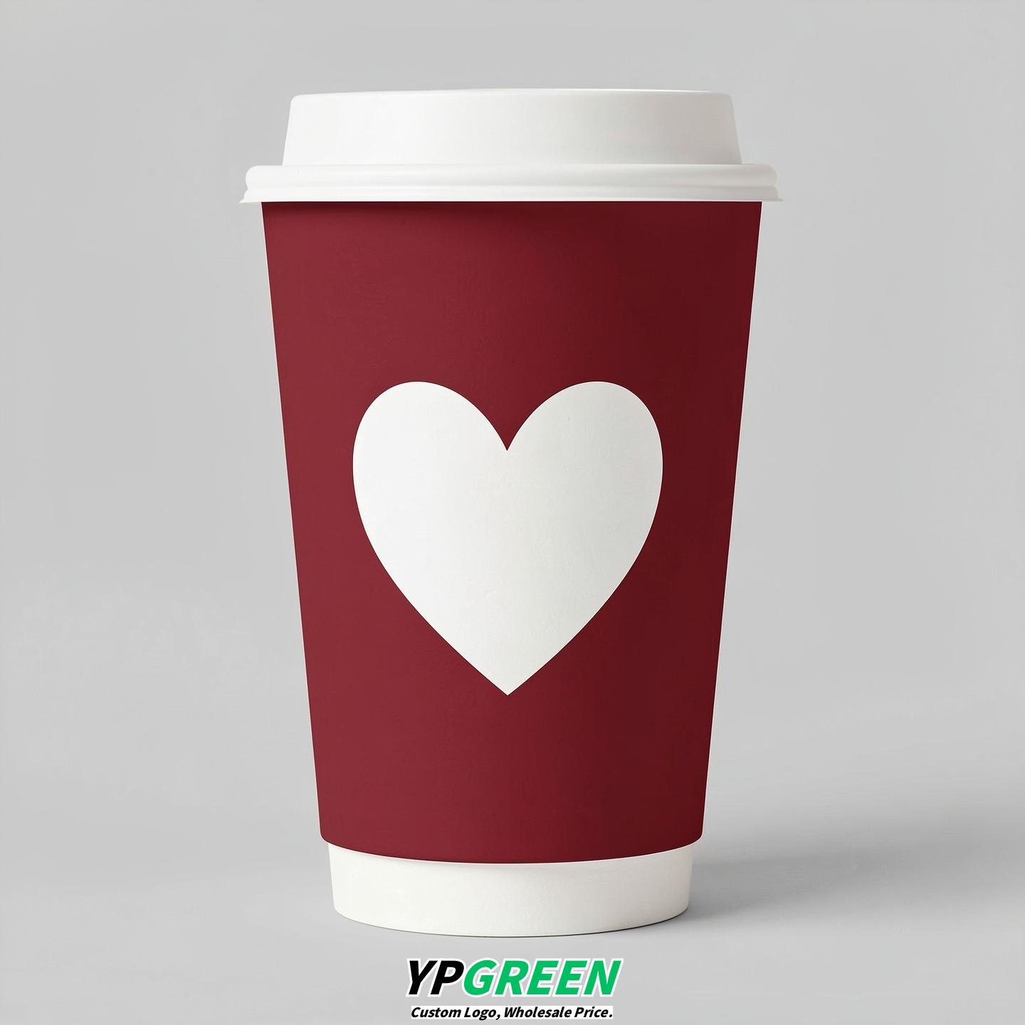 Crimson Heart Paper Cups with Lids 8-24oz Crimson Heart Paper Cups with Lids 8-24oz