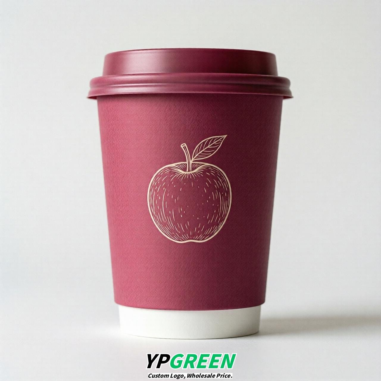 Fuchsia Fruits Paper Cups with Lids 8-24oz
