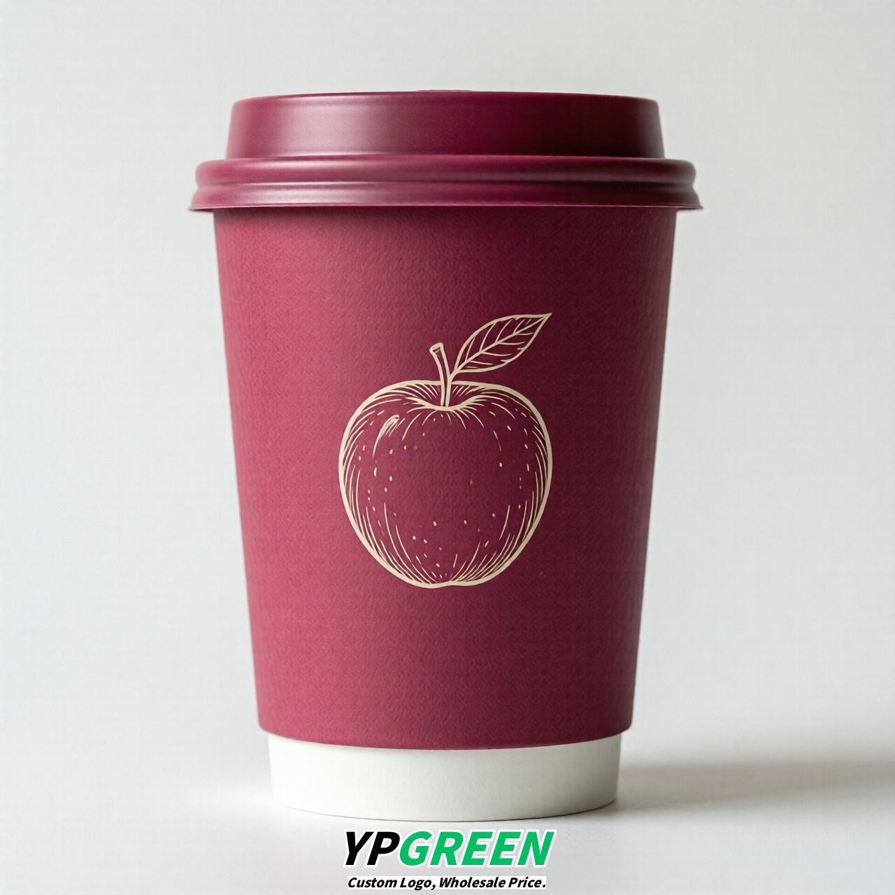 Fuchsia Fruits Paper Cups with Lids 8-24oz