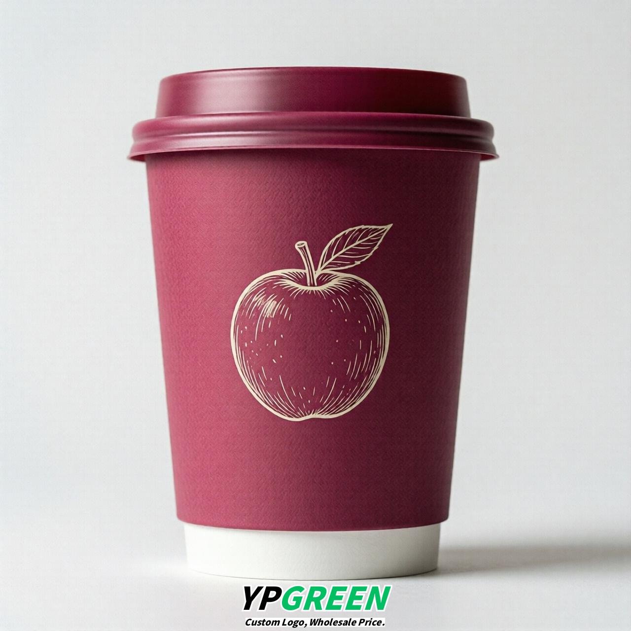 Fuchsia Fruits Paper Cups with Lids 8-24oz