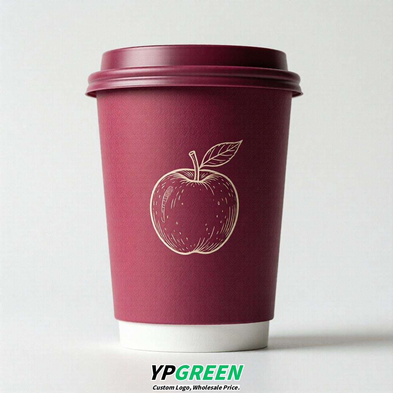 Fuchsia Fruits Paper Cups with Lids 8-24oz