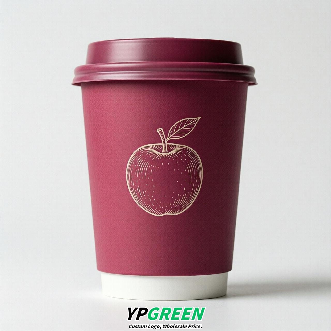Fuchsia Fruits Paper Cups with Lids 8-24oz
