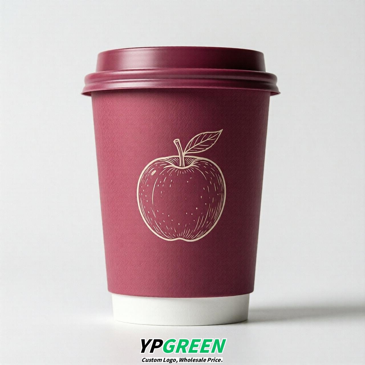 Fuchsia Fruits Paper Cups with Lids 8-24oz