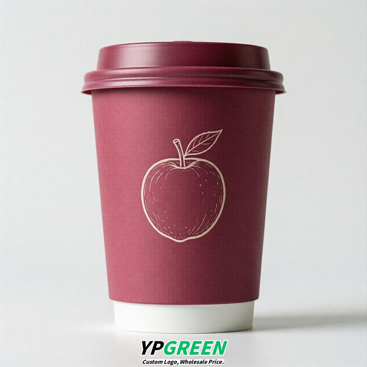 Fuchsia Fruits Paper Cups with Lids 8-24oz