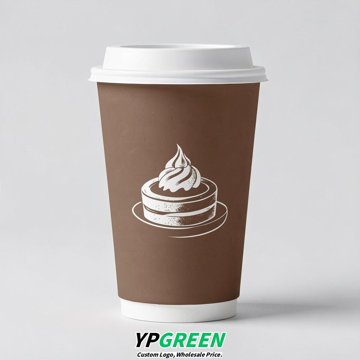 Latte Paper Cups with Desserts Design 8-24oz