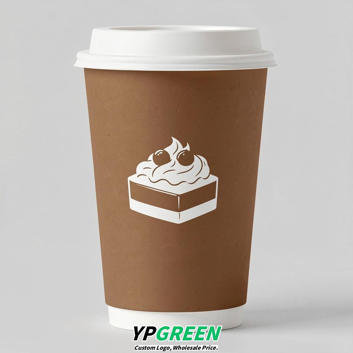 Latte Paper Cups with Desserts Design 8-24oz
