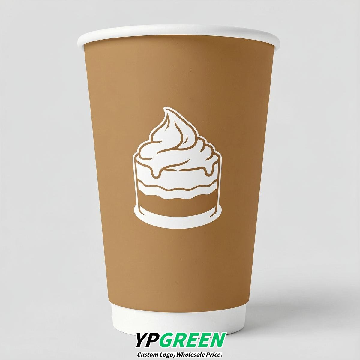 Latte Paper Cups with Desserts Design 8-24oz