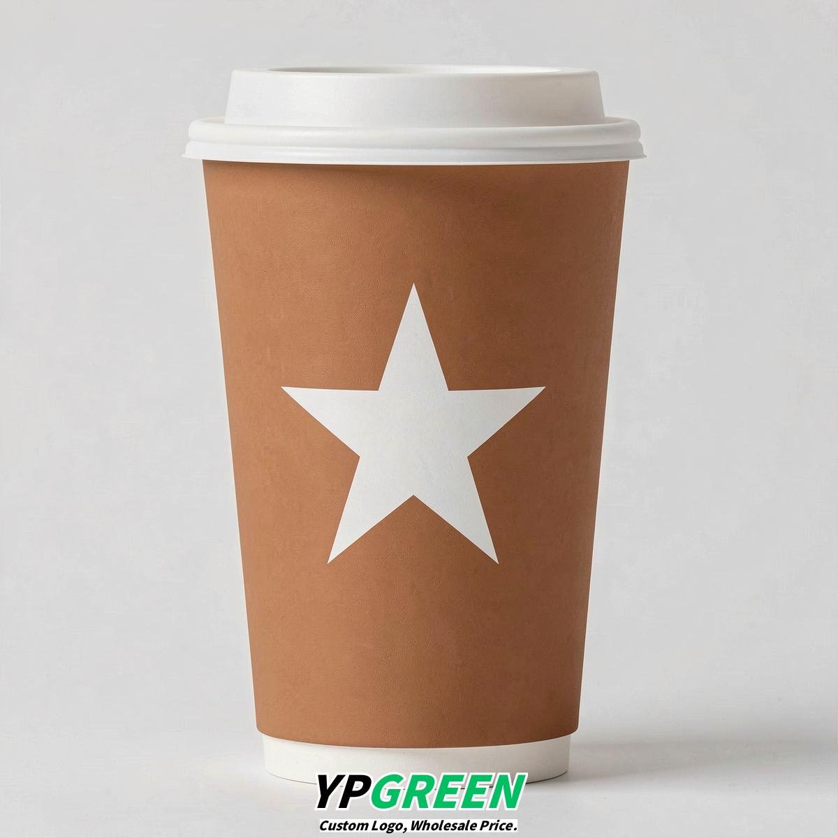 Latte Stars Paper Cups with Lids 8-24oz