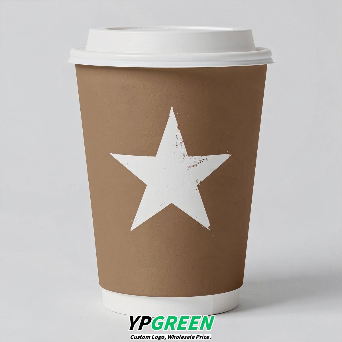 Latte Stars Paper Cups with Lids 8-24oz