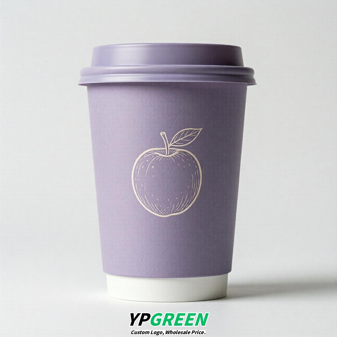 Lavender Fruits Paper Cups with Lids 8-24oz