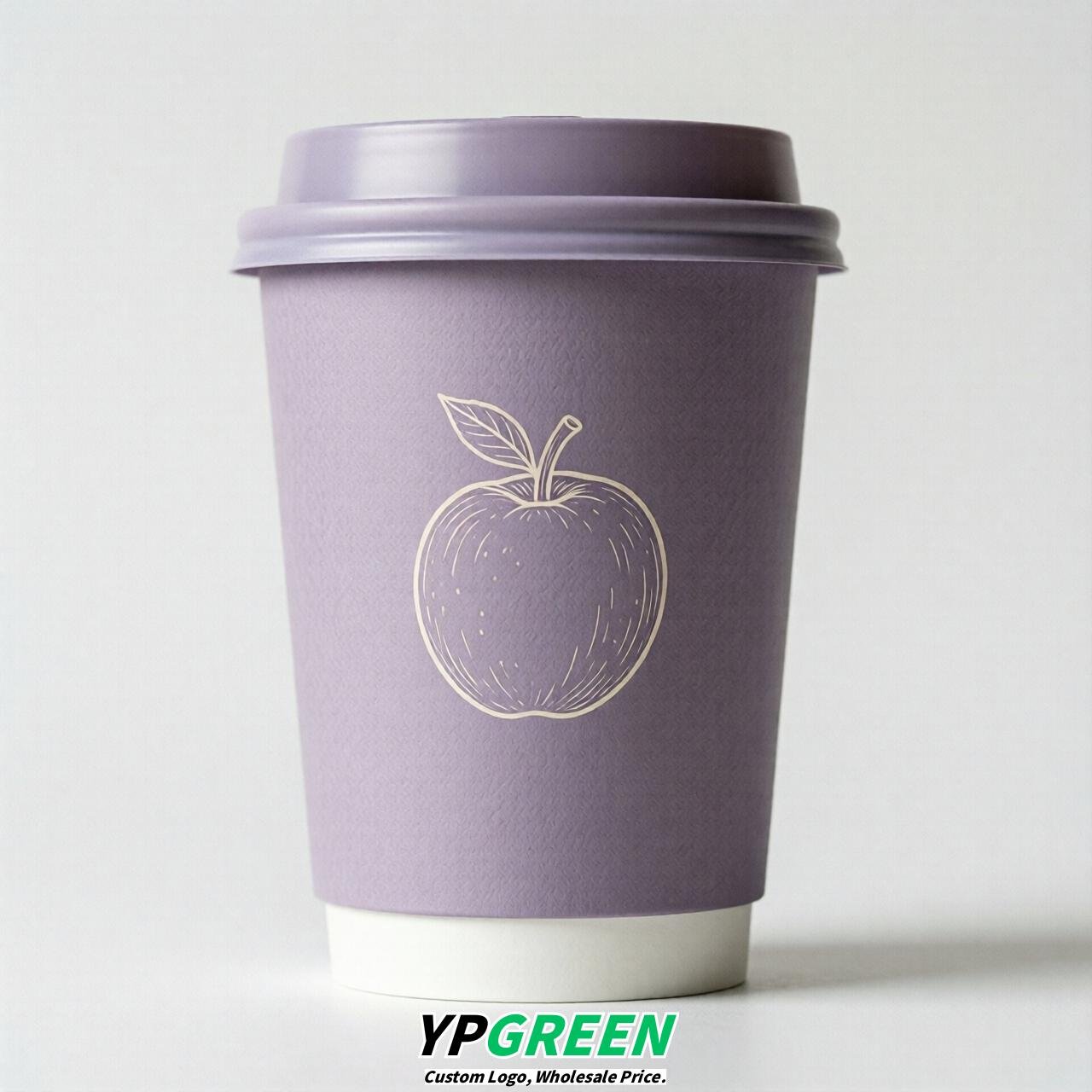 Lavender Fruits Paper Cups with Lids 8-24oz