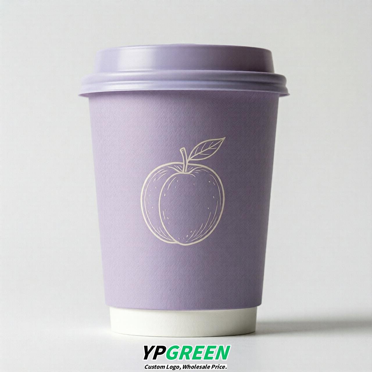 Lavender Fruits Paper Cups with Lids 8-24oz