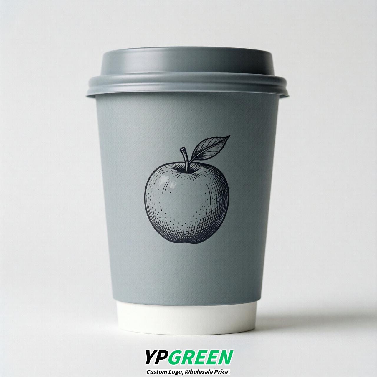 Light Slate Gray Fruits Paper Cups with Lids 8-24oz