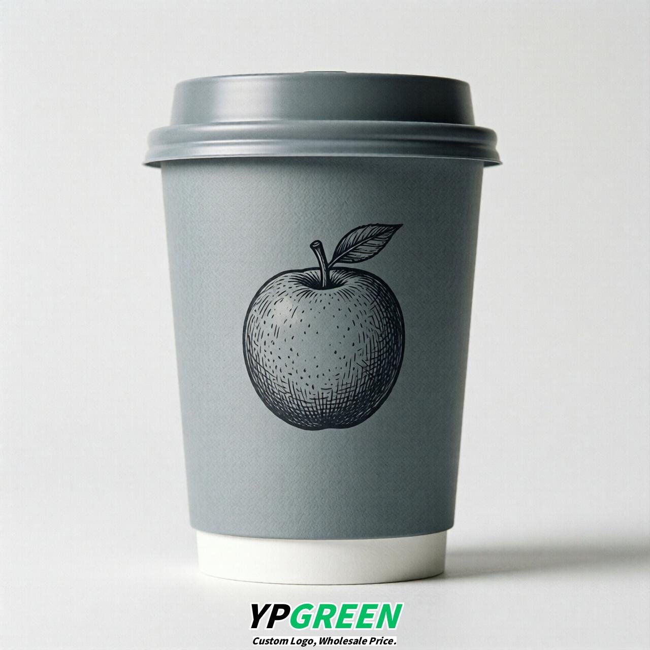 Light Slate Gray Fruits Paper Cups with Lids 8-24oz