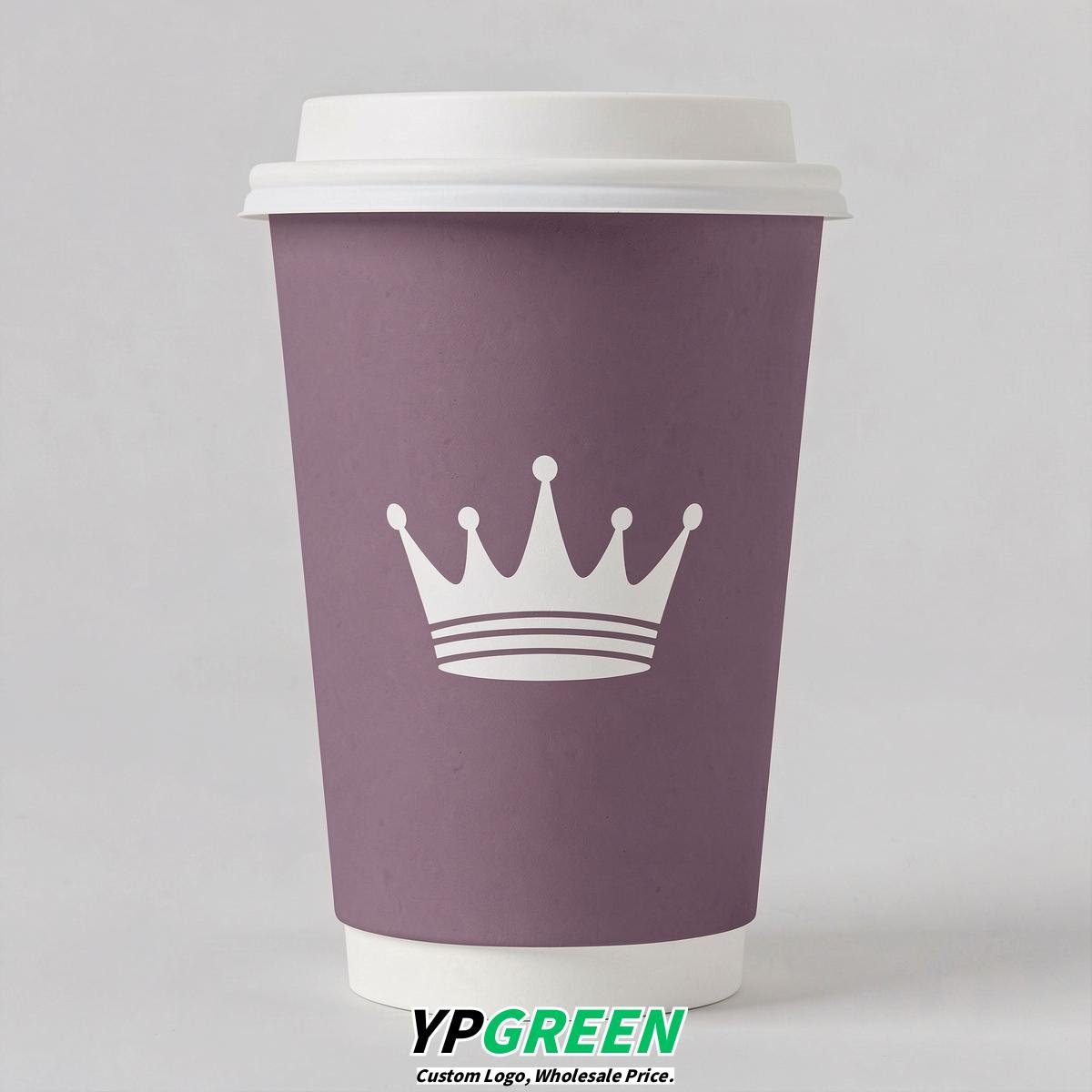 Mauve Paper Cups with Crown Design 8-24oz Mauve Paper Cups with Crown Design 8-24oz
