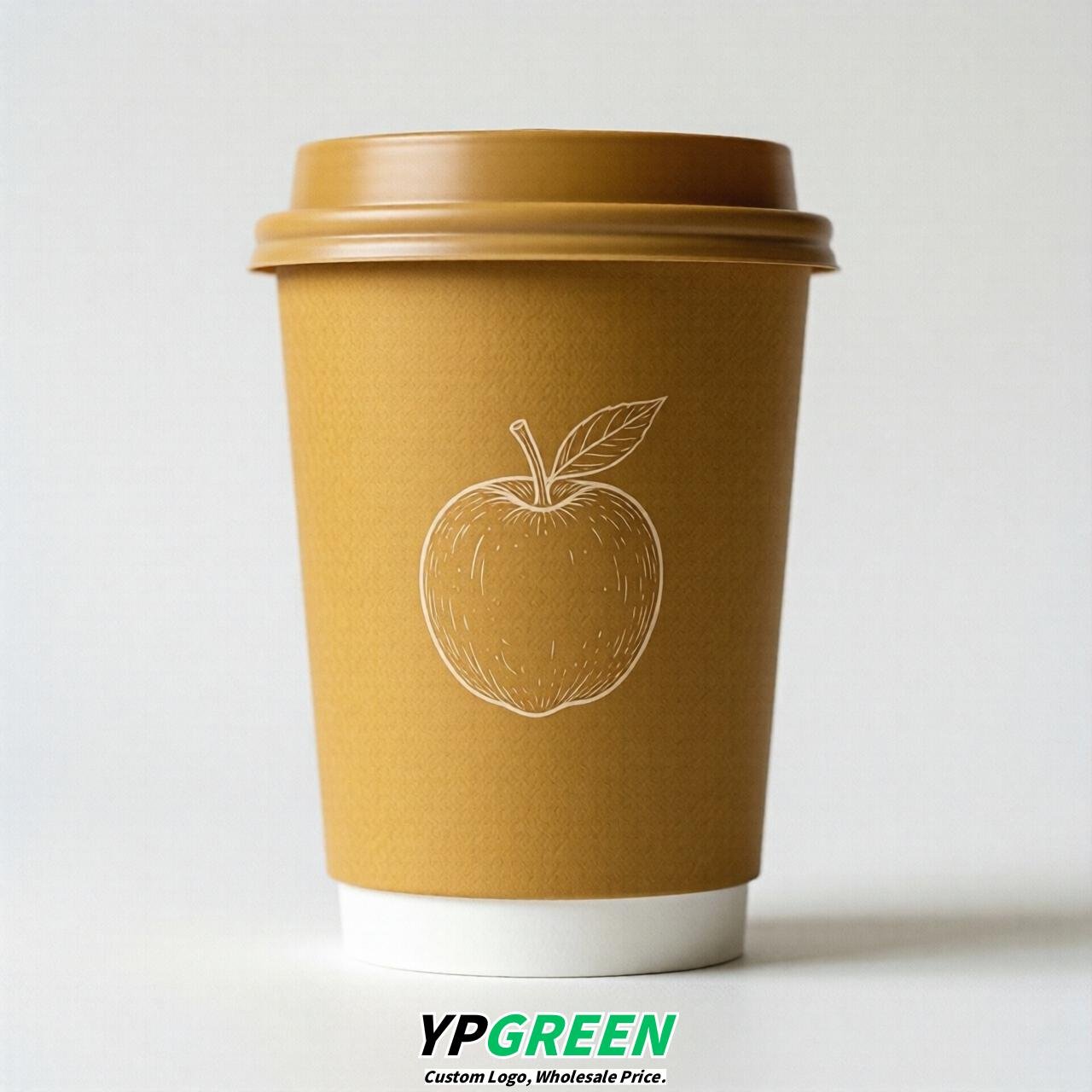 Mustard Fruits Paper Cups with Lids 8-24oz