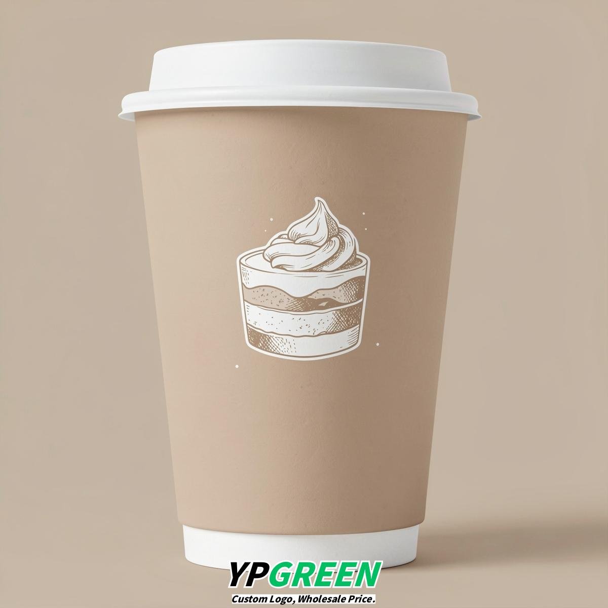 Oatmeal Paper Cups with Desserts Design 8-24oz