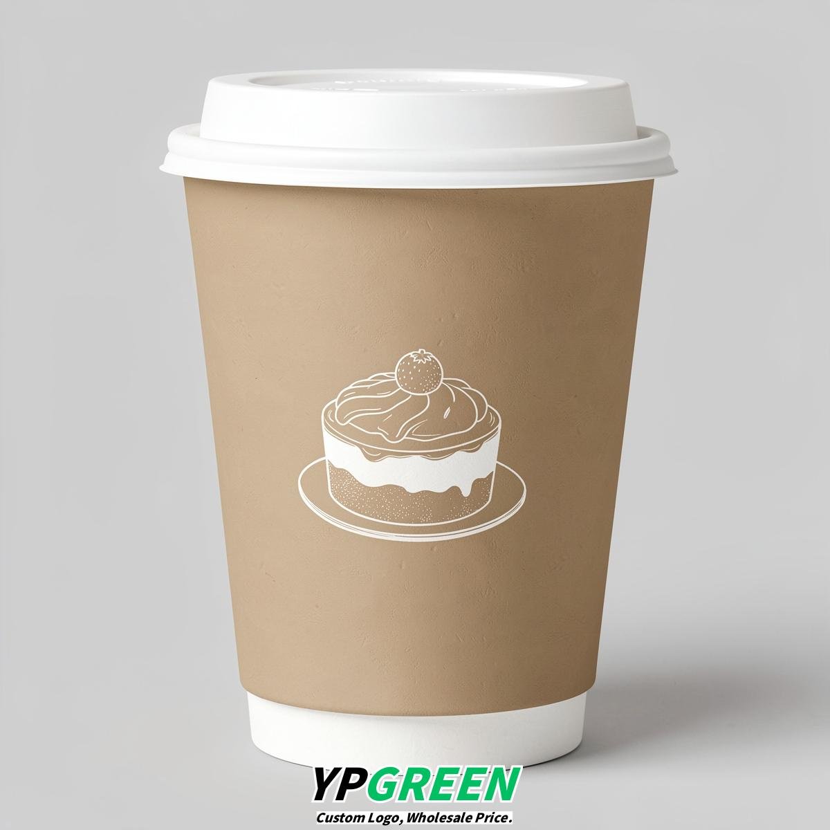 Oatmeal Paper Cups with Desserts Design 8-24oz