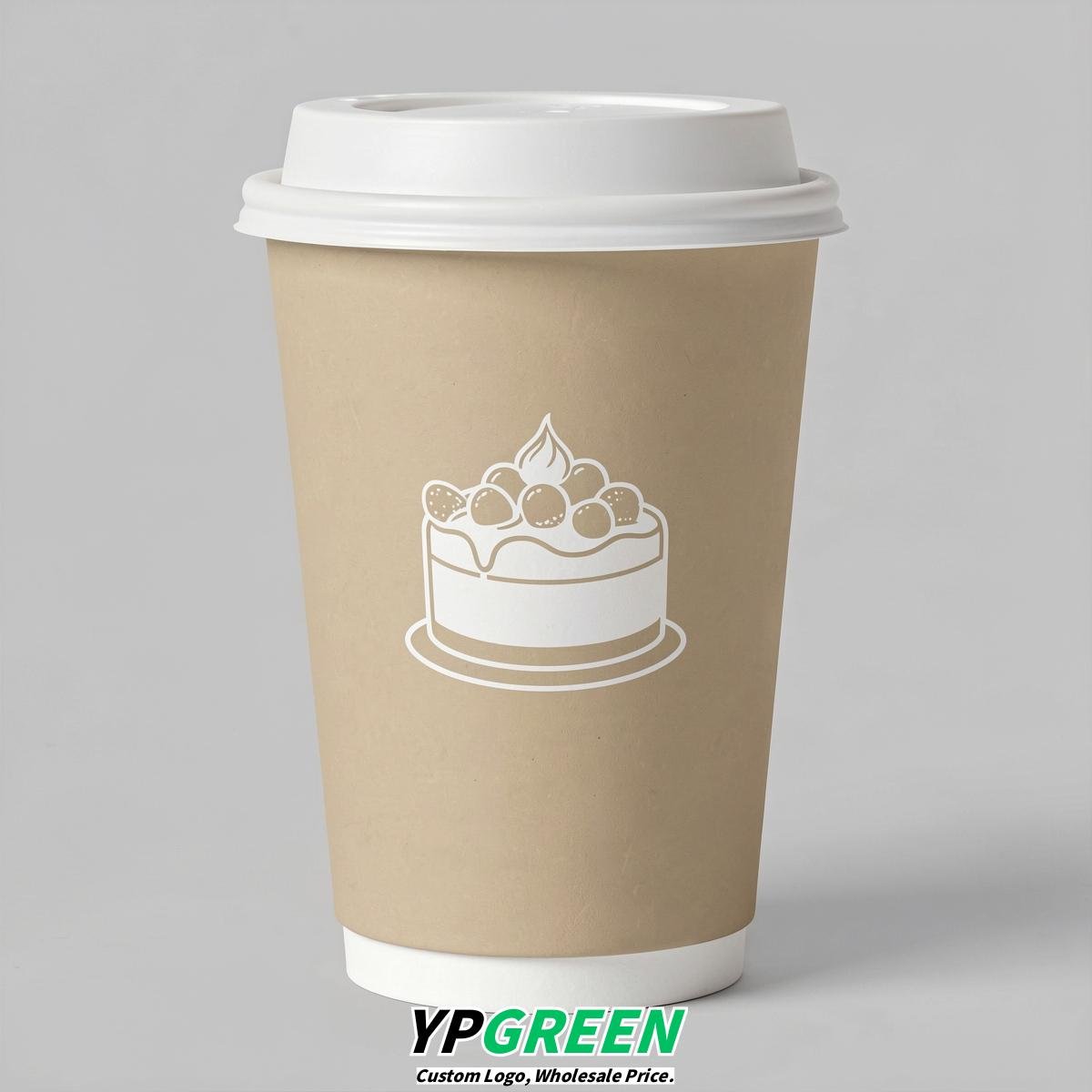 Oatmeal Paper Cups with Desserts Design 8-24oz