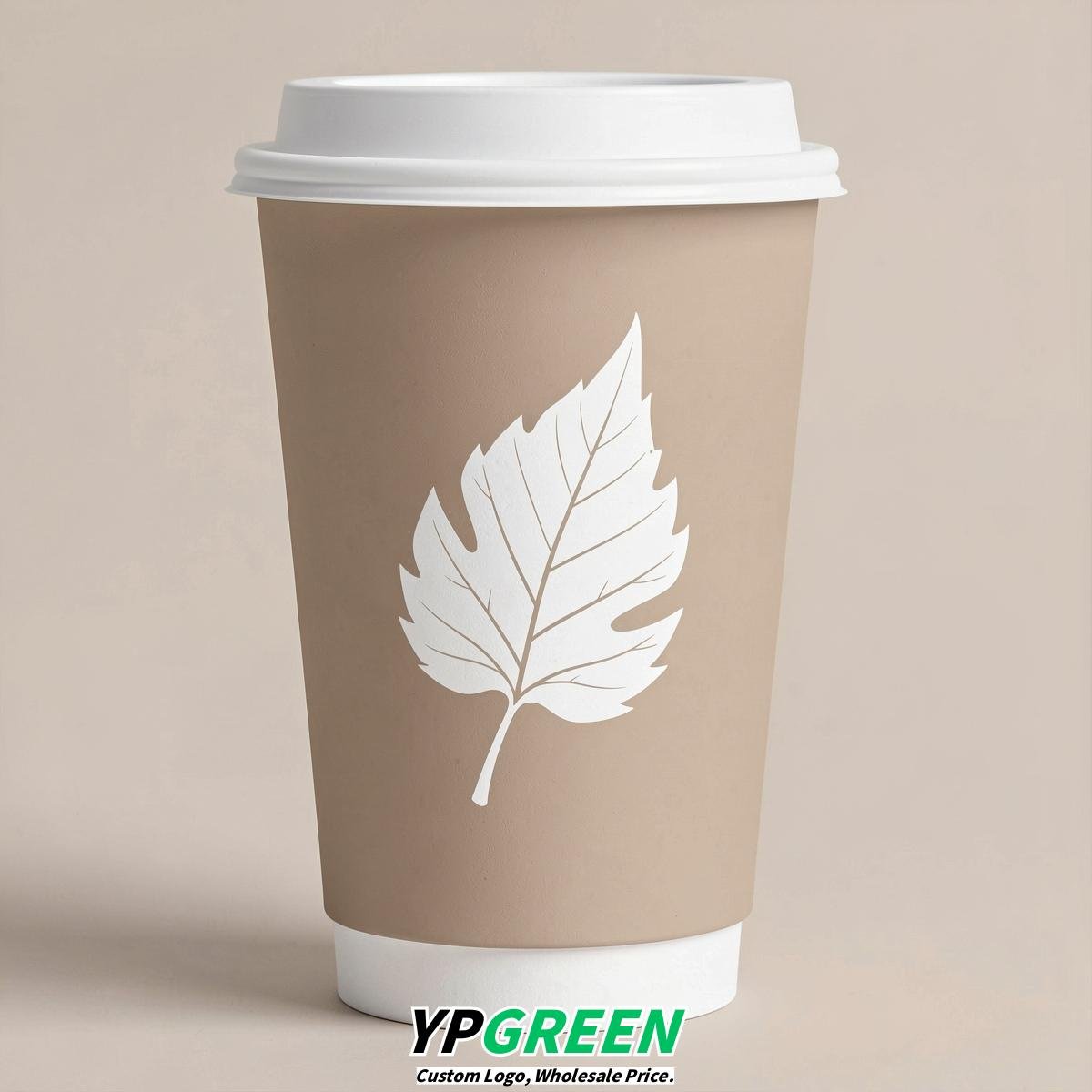 Oatmeal Leaves Paper Cups with Lids 8-24oz