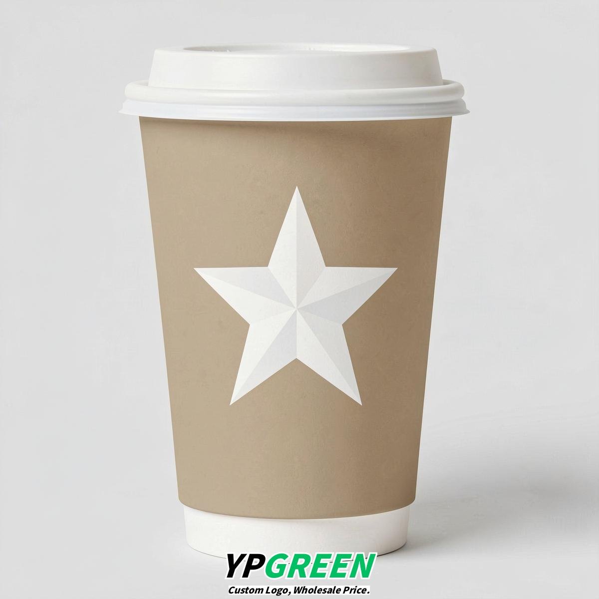 Oatmeal Stars Paper Cups with Lids 8-24oz