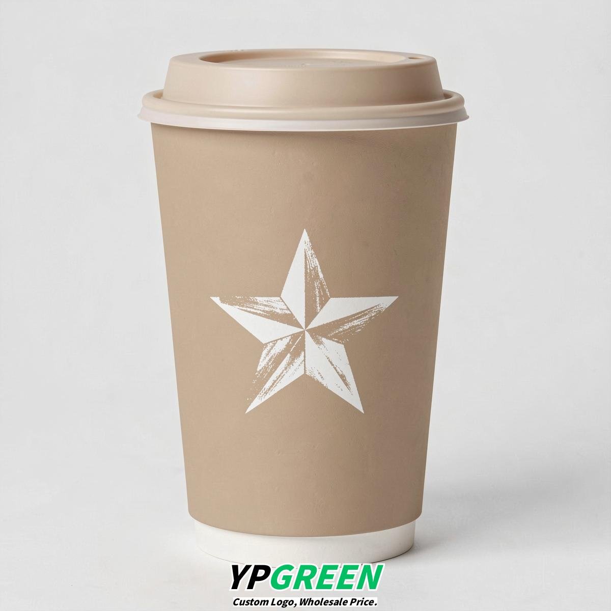 Oatmeal Stars Paper Cups with Lids 8-24oz