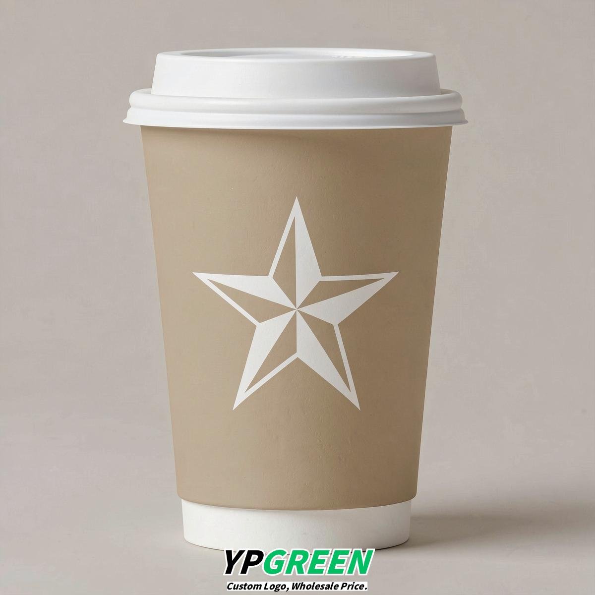 Oatmeal Stars Paper Cups with Lids 8-24oz