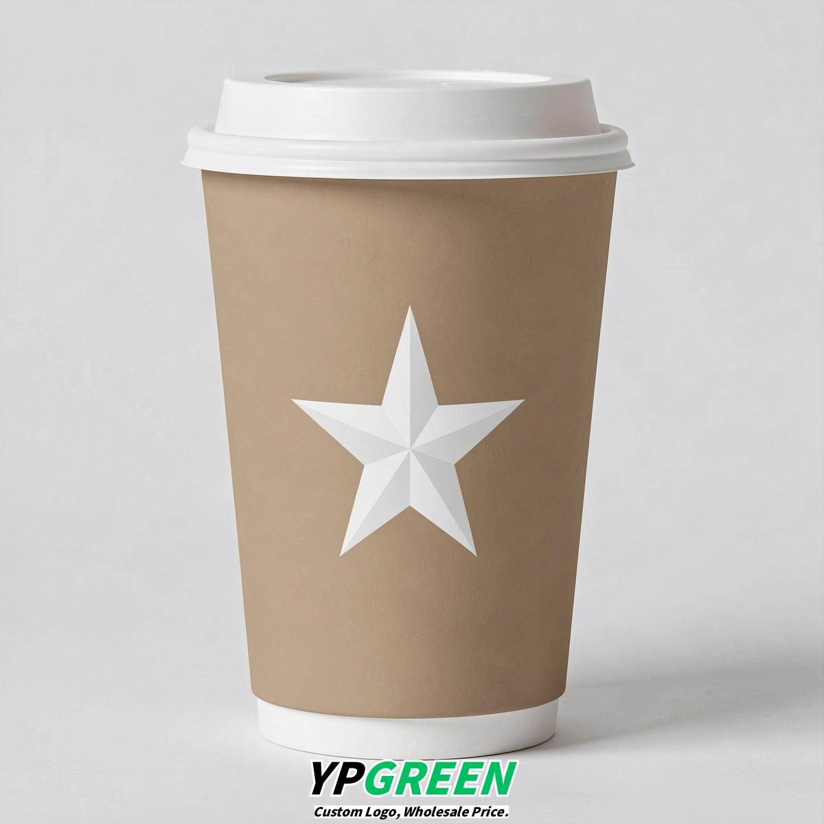 Oatmeal Stars Paper Cups with Lids 8-24oz