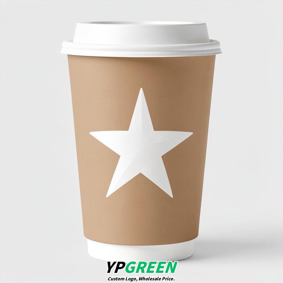 Oatmeal Stars Paper Cups with Lids 8-24oz