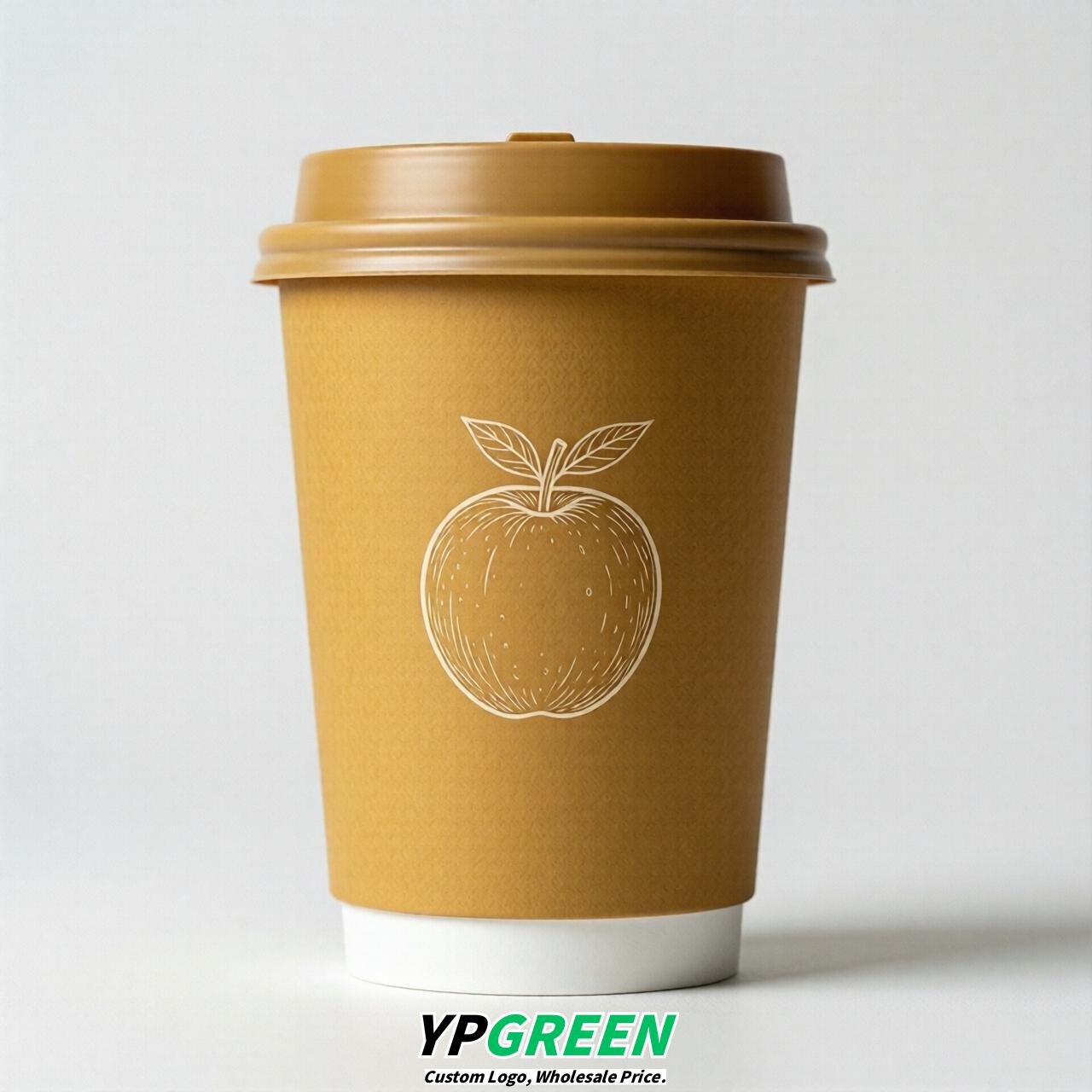 Ochre Fruits Paper Cups with Lids 8-24oz