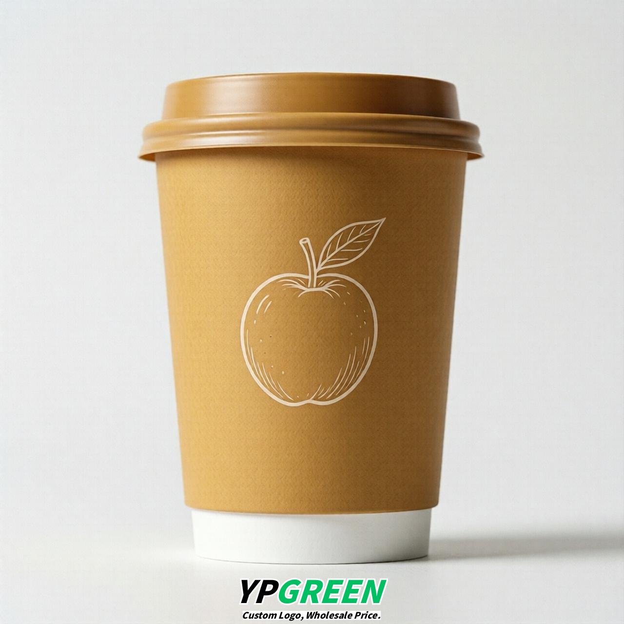 Ochre Fruits Paper Cups with Lids 8-24oz