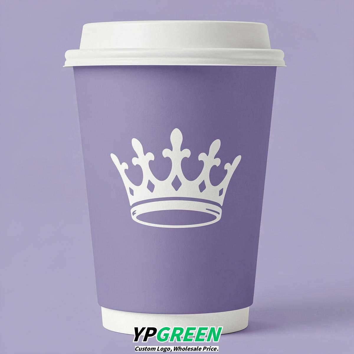 Periwinkle Paper Cups with Crown Design 8-24oz
