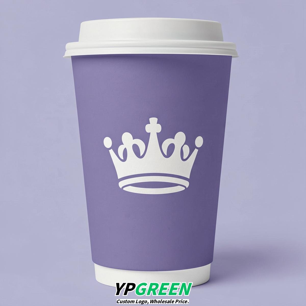Periwinkle Paper Cups with Crown Design 8-24oz Periwinkle Paper Cups with Crown Design 8-24oz