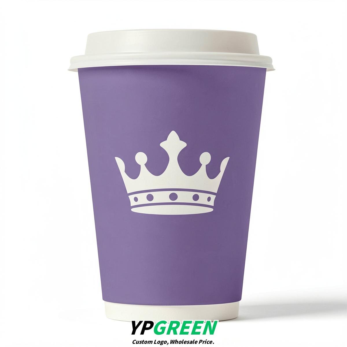 Periwinkle Paper Cups with Crown Design 8-24oz
