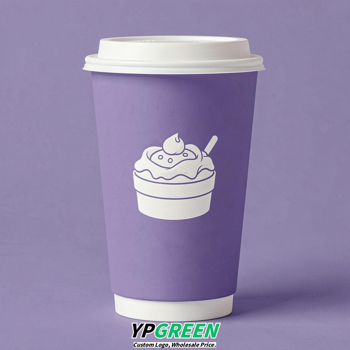 Periwinkle Paper Cups with Desserts Design 8-24oz