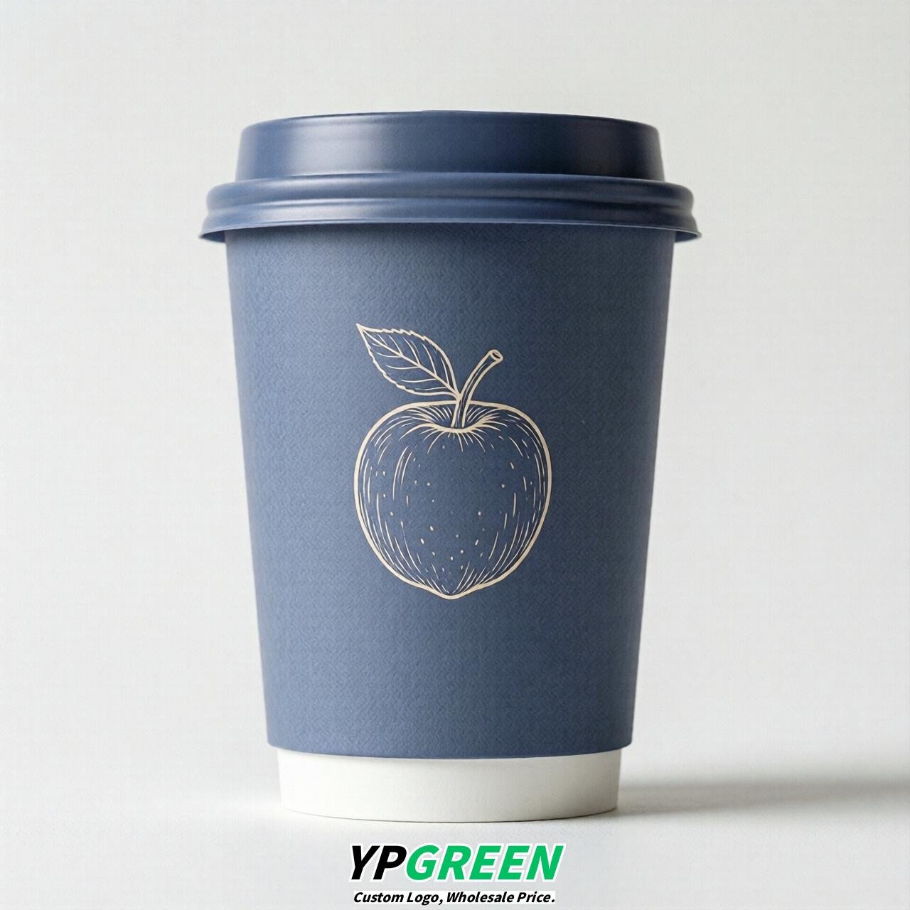 Periwinkle Fruits Paper Cups with Lids 8-24oz