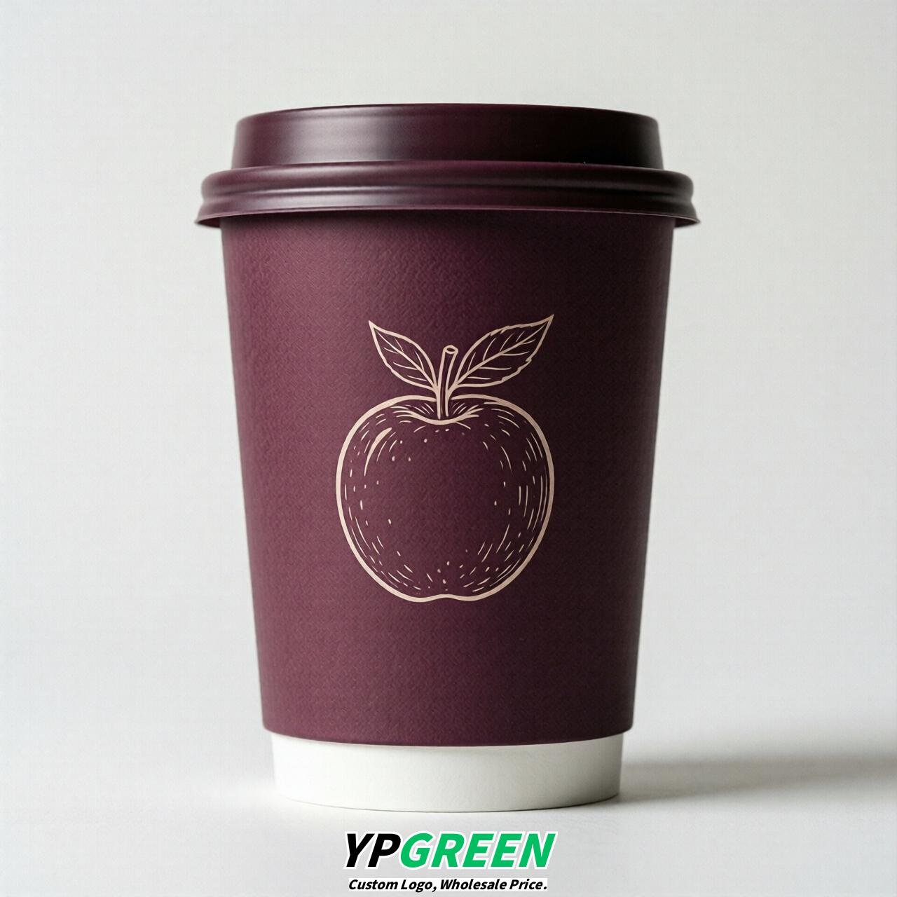 Plum Fruits Paper Cups with Lids 8-24oz