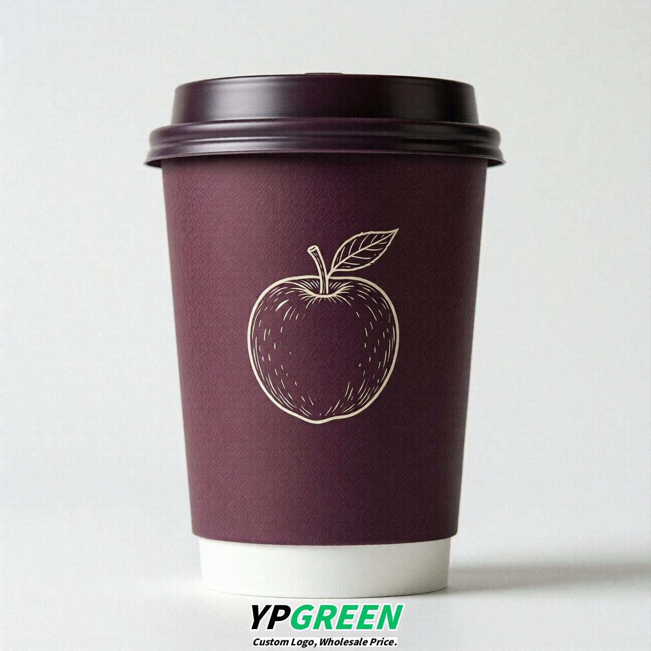 Plum Fruits Paper Cups with Lids 8-24oz