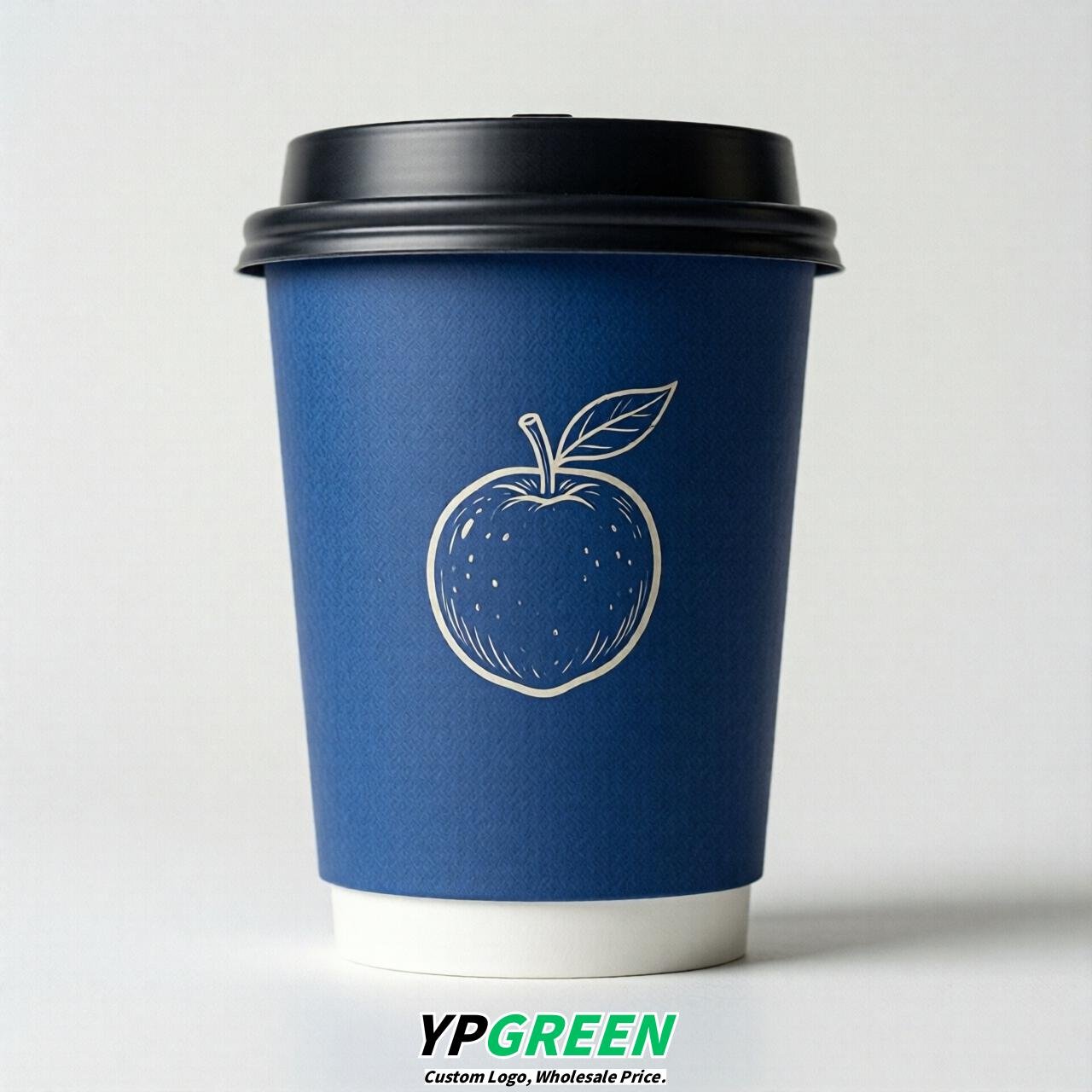 Royal Blue Fruits Paper Cups with Lids 8-24oz