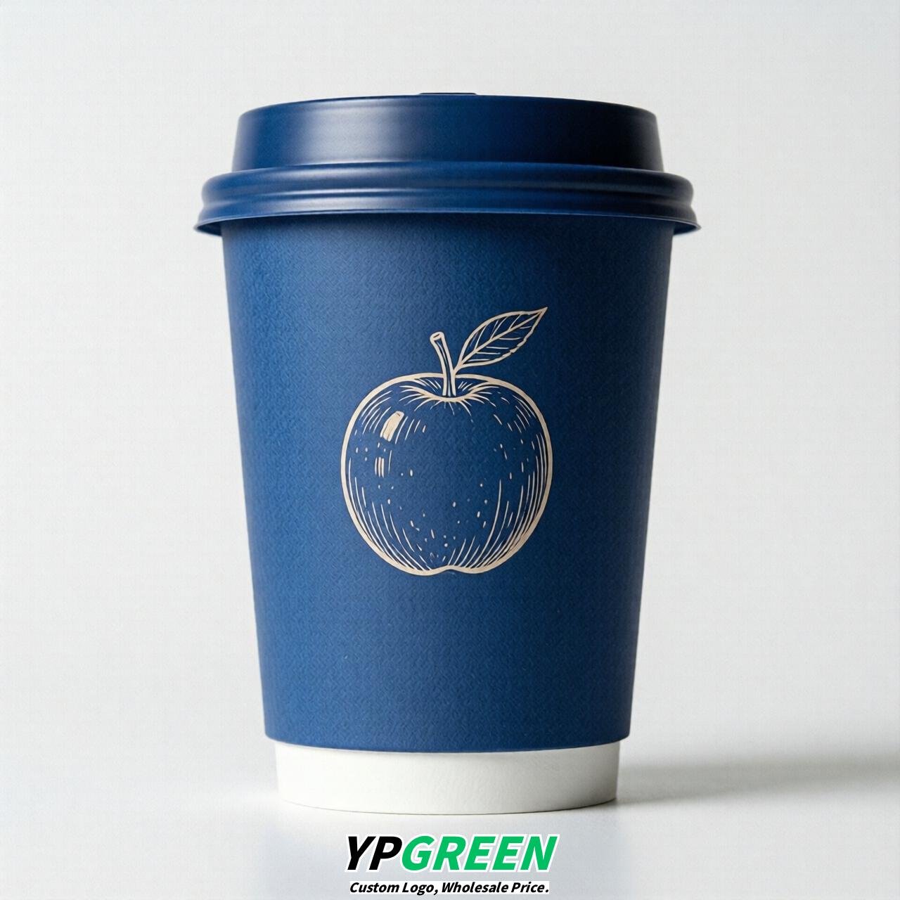 Royal Blue Fruits Paper Cups with Lids 8-24oz
