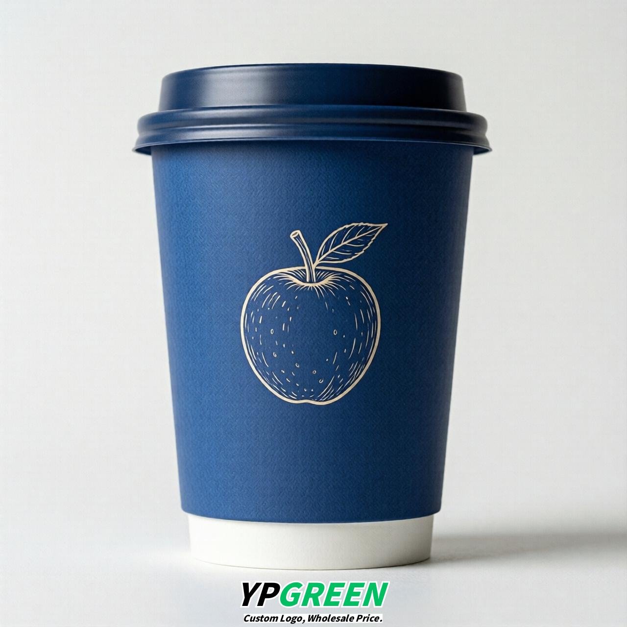Royal Blue Fruits Paper Cups with Lids 8-24oz