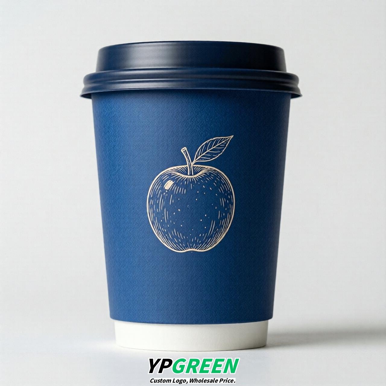 Royal Blue Fruits Paper Cups with Lids 8-24oz