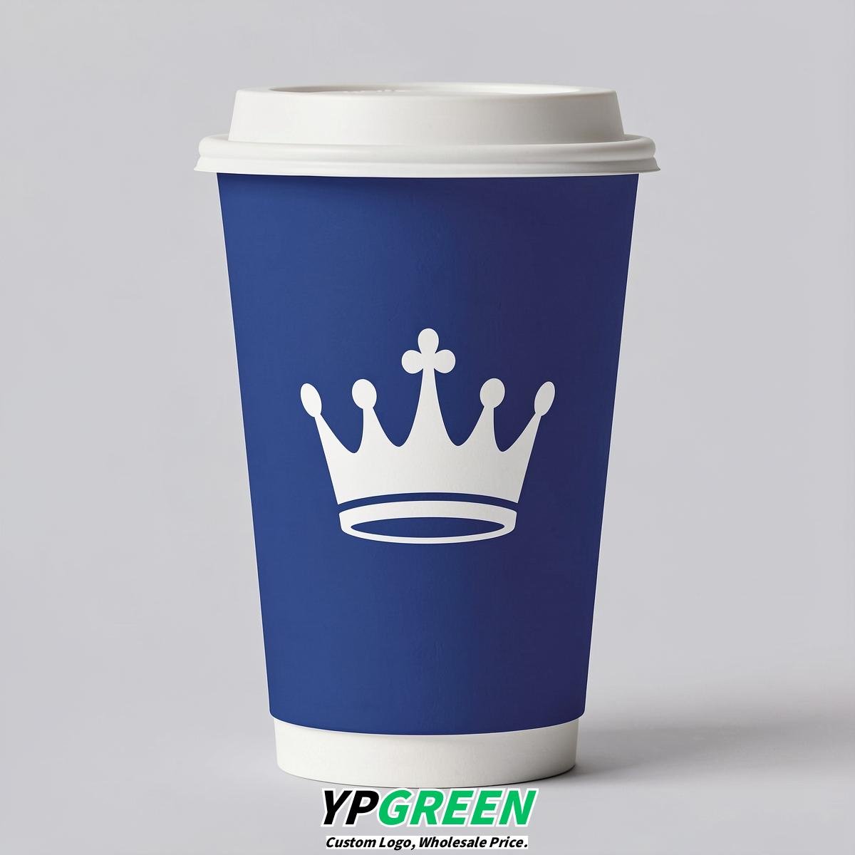 Sapphire Paper Cups with Crown Design 8-24oz