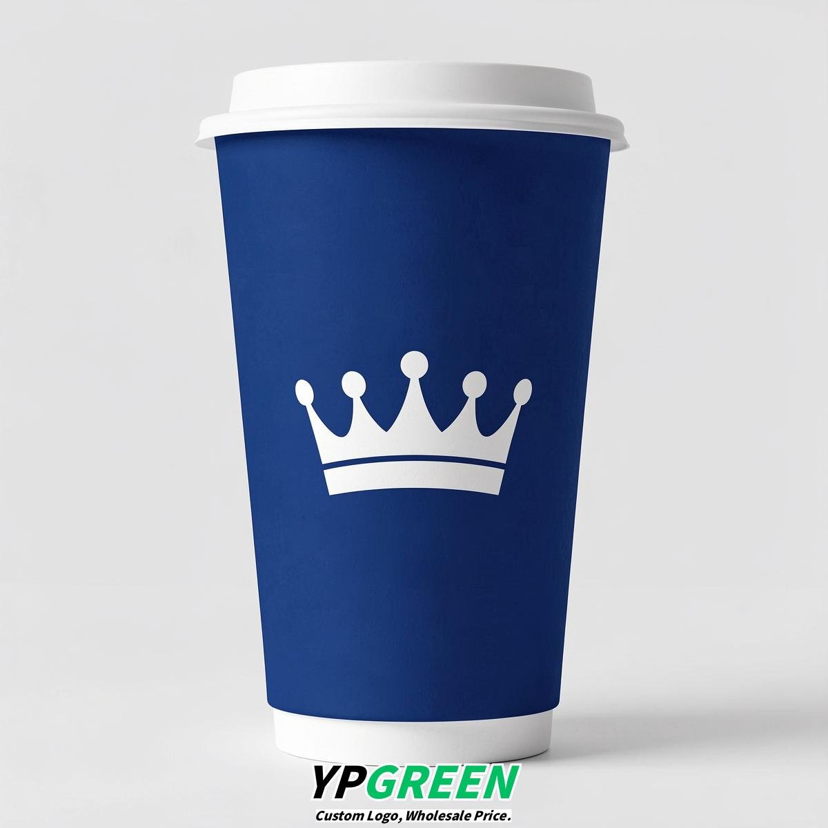 Sapphire Paper Cups with Crown Design 8-24oz
